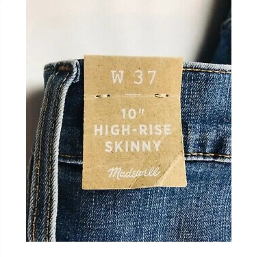 Madewell High Rise Skinny Jeans with Raw Hem Leg - Picture 4 of 6